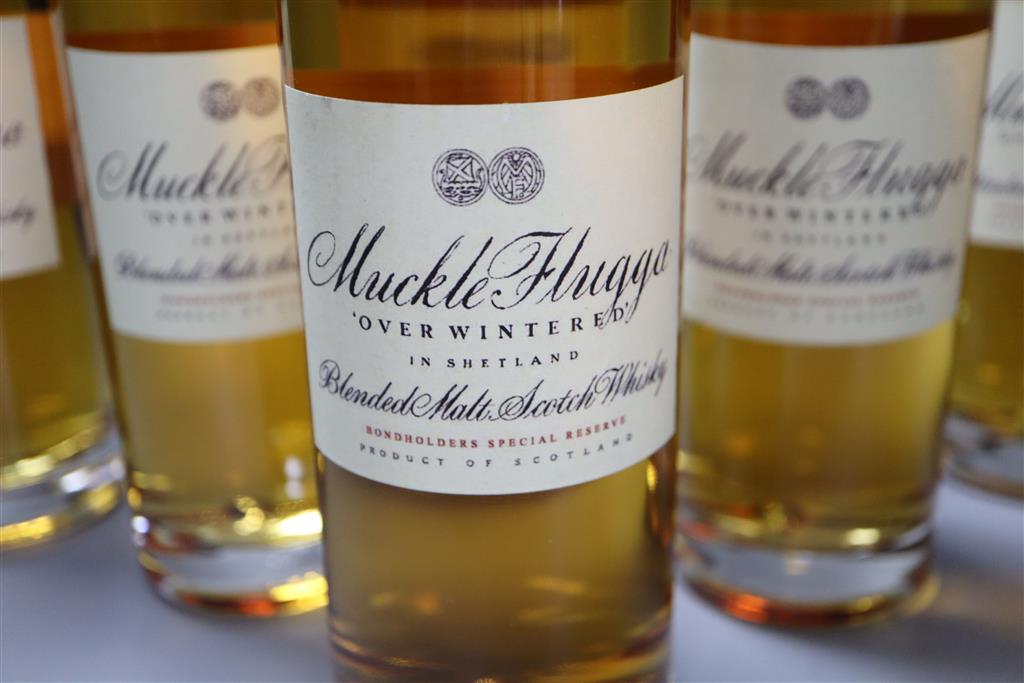 Six bottles of Muckle Flugga blended malt Scotch whisky
